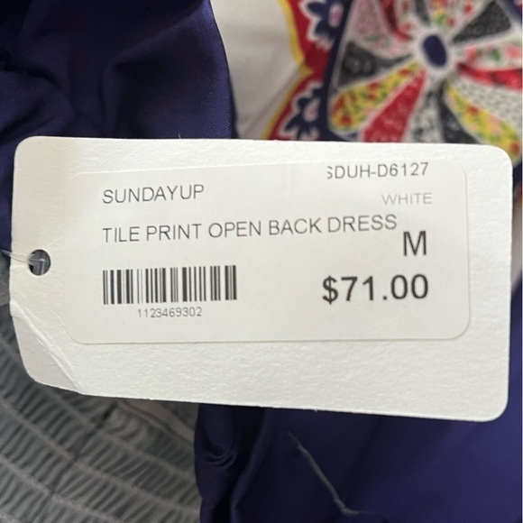 Harringtons Sundayup tile print, open back dress - Picture 7 of 10